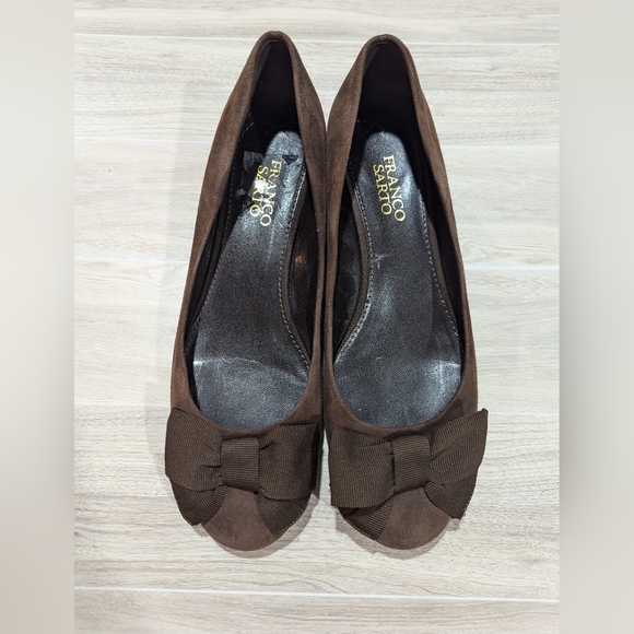 Franco Sarto Shoes - Franco Sarto chocolate brown brushed leather balletcore flats size 8